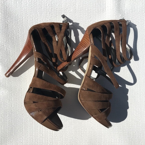 GUESS Suede Strappy Credenza Style Heels - Picture 4 of 7